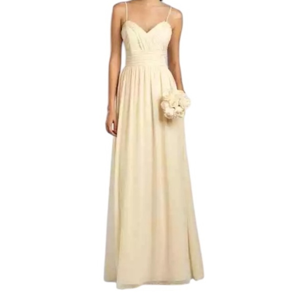 ALFRED ANGELO BUTTER CREAM YELLOW
CHIFFON BRIDESMAID PROM DRESS Size 14 NWT